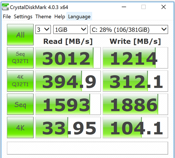 Benchmark Crystal Disk Mark Asus ROG G752VS. Sumber : Asus Indonesia