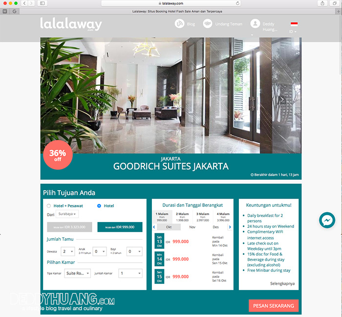 cara booking hotel mewah lewat lalalaway