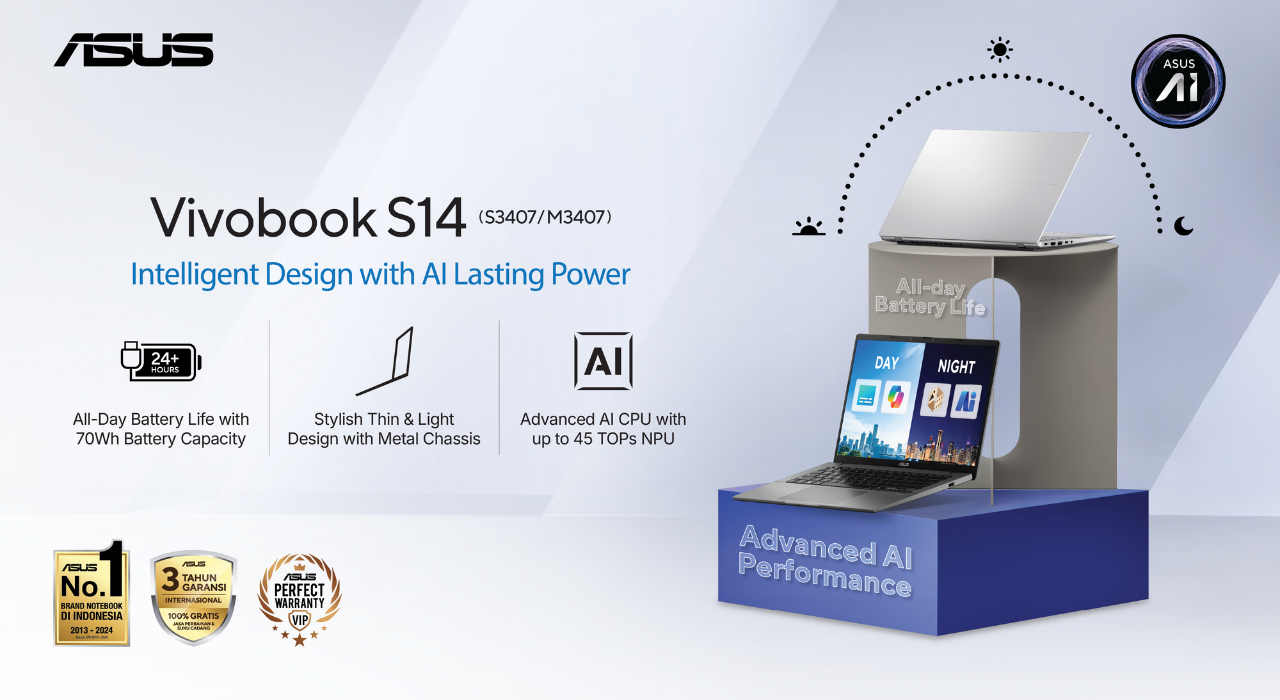 Spesifikasi ASUS Vivobook S14 dengan Performa AI Canggih dan Baterai Tahan Lama