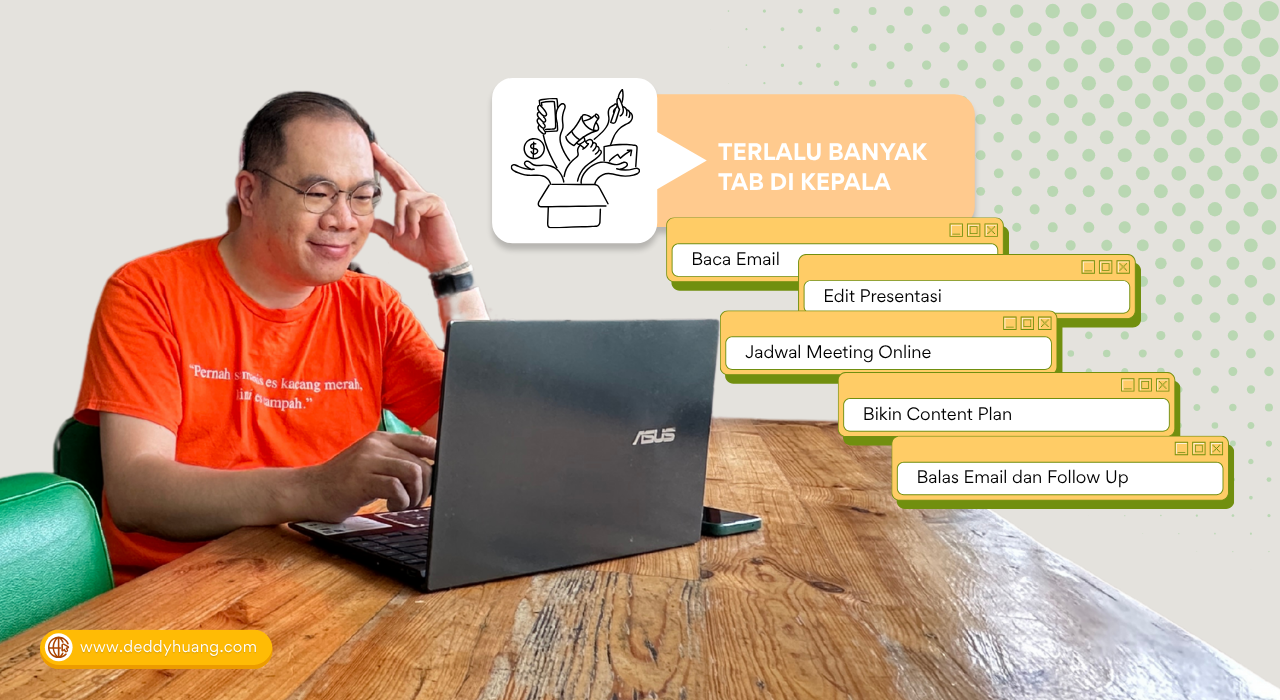 Ilustrasi Beban Pekerjaan Berlapis dalam Pikiran Freelancer
