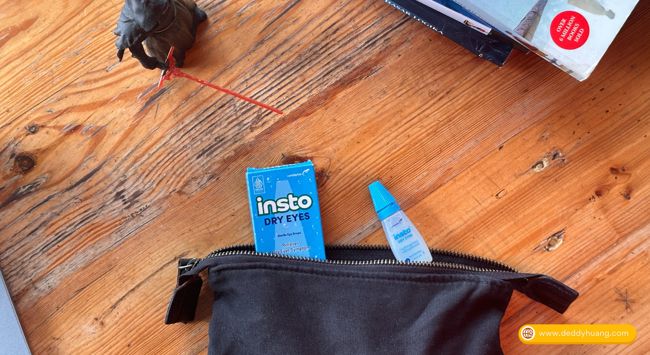 Insto Dry Eyes dalam pouch travel, praktis dibawa ke mana saja