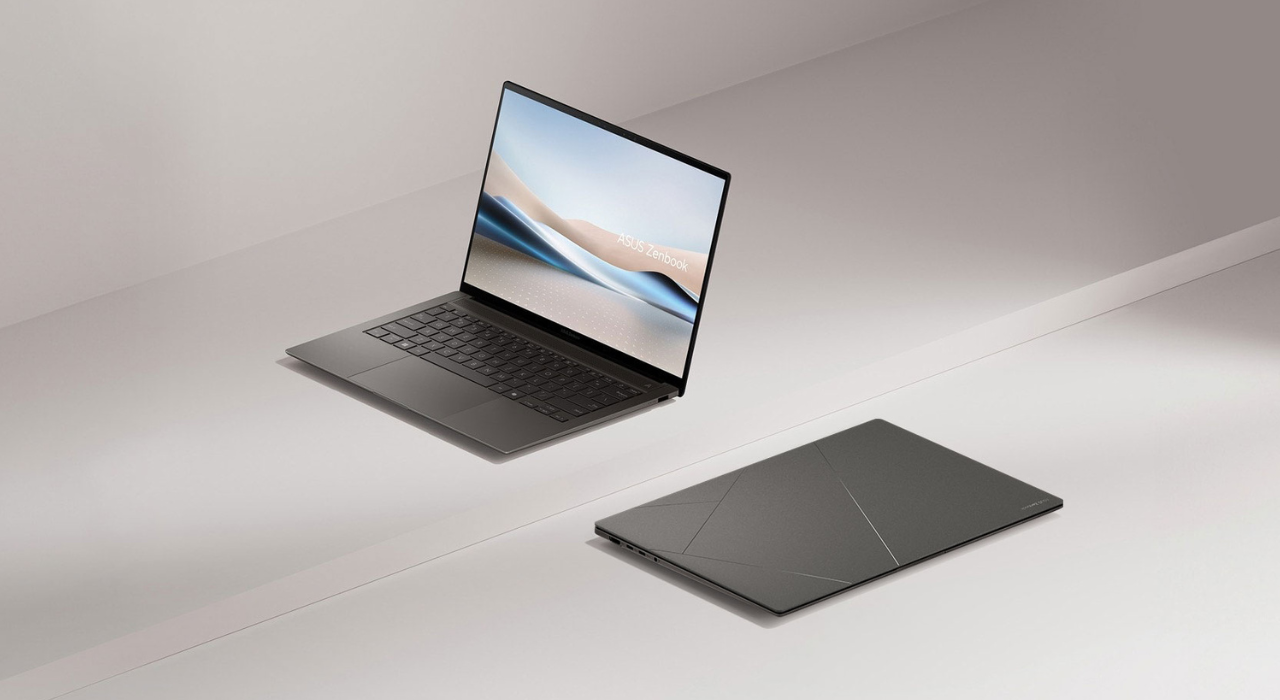 Ringkasan fitur teknis ASUS Zenbook S14 OLED seperti layar OLED 3K, Intel Core Ultra 7, port lengkap, dan sertifikasi militer.